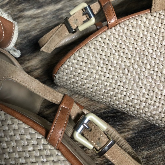 Barioni Made in Italy Tan & Brown Wedges Size 38.5 - Picture 7 of 7